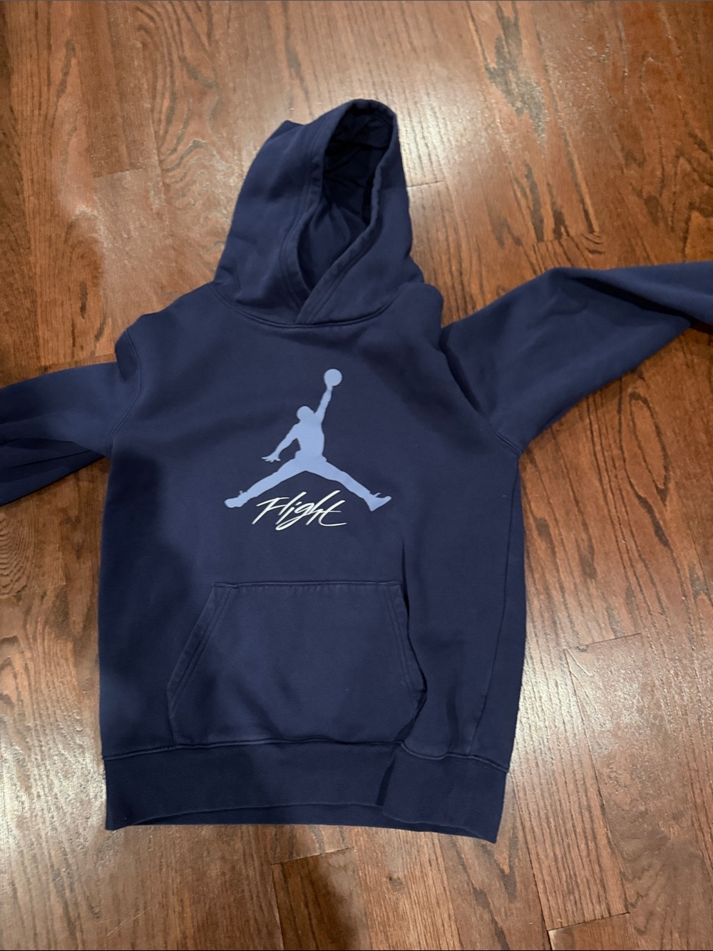 Jordan Kids' Navy Hoodie with Light Blue Flight Logo